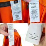 Versace  Cady Bright Orange Pants IT/EU 42 Viscose Satin Bootcut Shiny US 6 Med M Photo 6