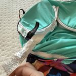 La Blanca  Square Neck Ruched Tropical Flowers Blue Tankini Swim Top Sz 8 Photo 8