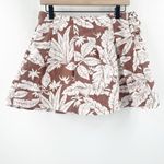 Urban Outfitters Skirt Size Large Tropical Leaf Coastal Mini Size Buckle Brown Photo 1