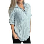 Skies Are Blue  chambray denim pullover top Photo 2