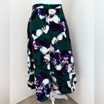 Banana Republic NWT A-line Green Skirt With White & Purple Floral Print size 4 Photo 2