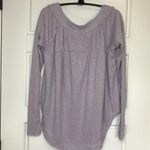 Free People  We The Free Must Have Henley Top Womens XS Waffle Knit Thermal Lilac Photo 5