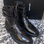 Saint Laurent Army 20 Buckle Boot in Kangaroo Embossed Leather Size 39.5 Photo 0