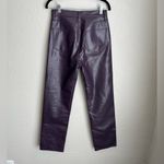 AGOLDE 90s Pinched Waist Leather Straight Leg Pants Plum Purple Size 26 Photo 4