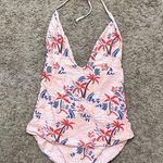 ONIA  Pink and Blue Palm Print One Piece Swimsuit Photo 5