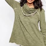 Free People FP BEACH Heather Green Long Sleeve Cowl Neck Pullover Photo 0
