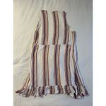 Rails  Madison Ruffle Tie Wrap Mini Dress Jewel Stripe Metallic Size Large Photo 4