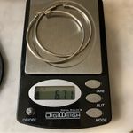 Sterling Silver 925 2” Big Hoop Earrings Hinge Closure Photo 3