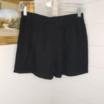 Umgee  Black Linen Blend Elastic Waistband & Drawstring Shorts W/ Pockets Small Photo 2