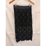 Free People  Black Lace Pencil Skirt XS‎ Photo 3