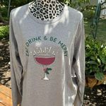 Sonoma Shirt Tee Top Sz XXL Eat Drink & Be Merry Holiday Gray Knit Christmas New Photo 4