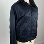 7 For All Mankind Black Satin Bomber Jacket Photo 1