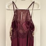 Blondie Nites  Gold Beaded Lace Illusion Sheath Gown – Burgundy Prom Dress Size 7 Photo 6