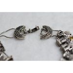 Source Unknown Elegant Elephants Silver Tone Slide Metal Rhinestones Box Latch 7 Inch Bracelet Photo 2