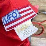 VTG UFO Parachute Cargo Pants Red Drawstring Y2K Rave Festival Baggy XXS 26x25 Photo 7