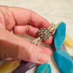 Talbots Multi-Strand Faceted Resin Statement Necklace – Pastel & Earth Tones Photo 4