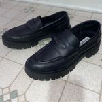 Steve Madden Lawrence Loafer Women Size 7 Platform Lug Sole Black Leather Office Photo 3