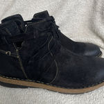 Born Tarklin Boots Womens 9.5 Bootie Shoes Black Distressed Suede Boho Comfort Photo 0