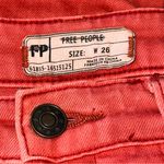 Free People  Women’s Size 26 Red Cowgirl Cropped Flare Jeans Photo 3
