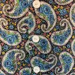 Vintage Floral Paisley Housecoat Size M/L Blue Size M Photo 2