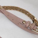 La Mer Collections Women's gold tone Chain pink leather band Wrap 22mm running Photo 5
