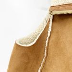 Michael Kors Womens Winter Full Zip Faux Suede Fleece Sherpa Lined Vest Size L Brown Size L Photo 2