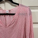 Gap pink flower long sleeve vneck blouse size S Photo 2