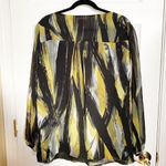 Du Jour Brush Stroke Print Sheer Sleeve Top Green Size 2X Photo 1