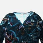 Eyeshadow 🆕 Womens XL Teal Aqua Floral VELVET Dress Wrap Style NEW Photo 1