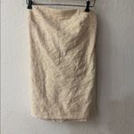 Anthropologie  Cream Floral Flower Textured Shift Mini Dress Bow Strapless 12 Photo 2