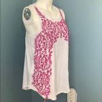 Lucky Brand  White & Purple Embroidered Tank Small Photo 1