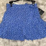 Forever 21 Blue Floral Flounce Skirt Photo 1