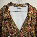 Unique Vintage  Paisley Green Long Sleeve 70’s style Wrap Dress Photo 2