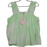 Umgee Tie Dye Crop Top Ruffle Straps Green White Size LARGE New NWT Photo 0