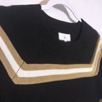 Lou & grey  Knit Striped Black and Gold Sweater Dress Bold Cuff Size XS Photo 2