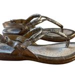 B.O.C Size 6.5 Metallic Gold Thong Casual Sandals With Buckle Closure Photo 2