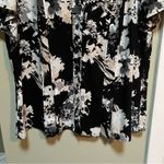 212 Collection Button Down Blouse Short Sleeve Black White Floral L Size L Photo 2