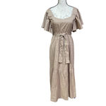 Sim & Sam NWT beige 100% cotton maxi dress with belt Sz M Photo 1