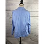 Lane Bryant  Button Front Shirt Womens 20 Blue Collar Long Sleeves Cotton Stretch Photo 3