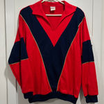Vintage Graff California 80’s sweatshirt track style with shoulder pads XL Red Photo 0
