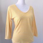 Esprit Vintage Y2K Yellow & White Striped Long Sleeve T-Shirt Photo 0