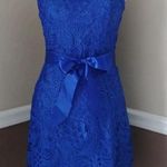 Fashionomics  ModCloth NEW Electric Blue Lace Mini Dress with Ribbon Sash Medium Photo 1