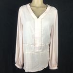 Ro & De Women's Pink Sheer Long Sleeve Double V Eyelet Top M NEW Photo 7
