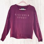 VICTORIA'S SECRET SPORT Burgundy Ruffle Sleeve Sweatshirt, Small Purple Photo 0
