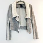 Anthropologie Sweatshirt DOLAN T-SHIRT Moto Style Zip Up Grey & Cream Sz XS EUC Photo 1