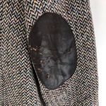 Tahari Arthur S Levine Womens Tweed Blazer One Button Faux Leather Patch Brown 6 Photo 2