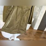 J Jill Olive Green Trench Coat Rain Jacket Removable Hood Zip Pockets Utility XS Photo 7