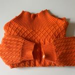 Rain•Rose Orange Cable Knit Sweater Photo 3