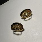 Trifari Signed  Clip On Gold Tone / Pink Faux pearl Earrings Photo 11