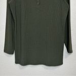 Torrid  Olive Green Knit Henley Scoop Neck Long Sleeves Top Photo 3